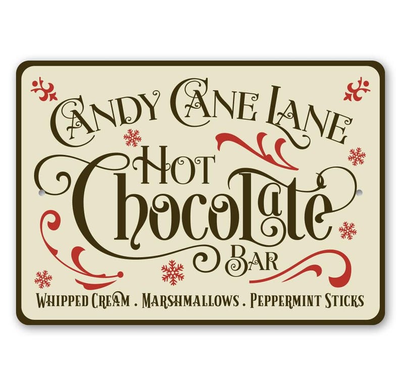 Hot Chocolate Sign, Hot Chocolate Drinks, Hot Chocolate Bar, Holiday Treat, Cute Holiday Decor, Gift For Kitchen, Kitchen, Christmas Kitchen image 2