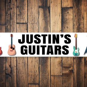 Guitar Wall Sign, Guitar Display Sign, Guitar Sign, Guitar Holder Sign, Custom Guitar Sign, Music Decor, Music Signs, Sign For Guitar, Sign