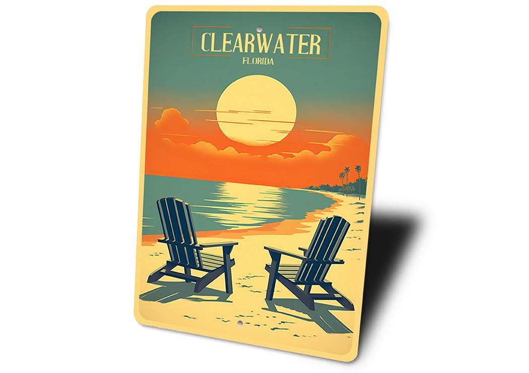 Clearwater Florida Sign, Coastal Beach Decor for Home, Florida Beach ...
