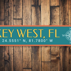 Key West Florida Sign, Key West Florida, Key West Sign, Ocean Sign, Wall Beach Decor, Custom Metal Sign, Beach Decor - Quality Aluminum