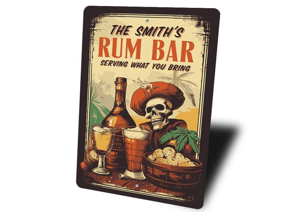 Family Rum Bar Sign, Rum Bar Sign, Custom Rum Gift, Decor for Rum ...