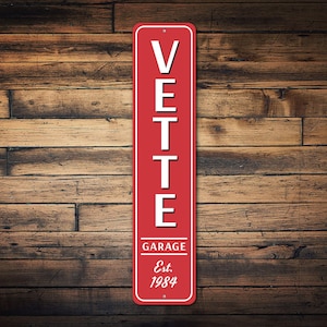 Vette Garage Metal Sign - Corvette Enthusiast Gift - Classic Car Wall Decor - Vintage Garage Sign - Man Cave Corvette Decor