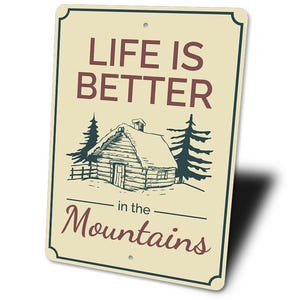 Mountain Living Sign, Cabin Life Decor, Fishing Cabin Decor, Camping Gift Sign, Camp Decor, Custom Lake Sign, Metal Sign, Quality Metal image 4