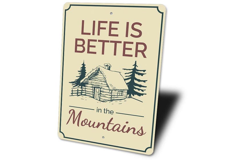 Mountain Living Sign, Cabin Life Decor, Fishing Cabin Decor, Camping Gift Sign, Camp Decor, Custom Lake Sign, Metal Sign, Quality Metal image 4