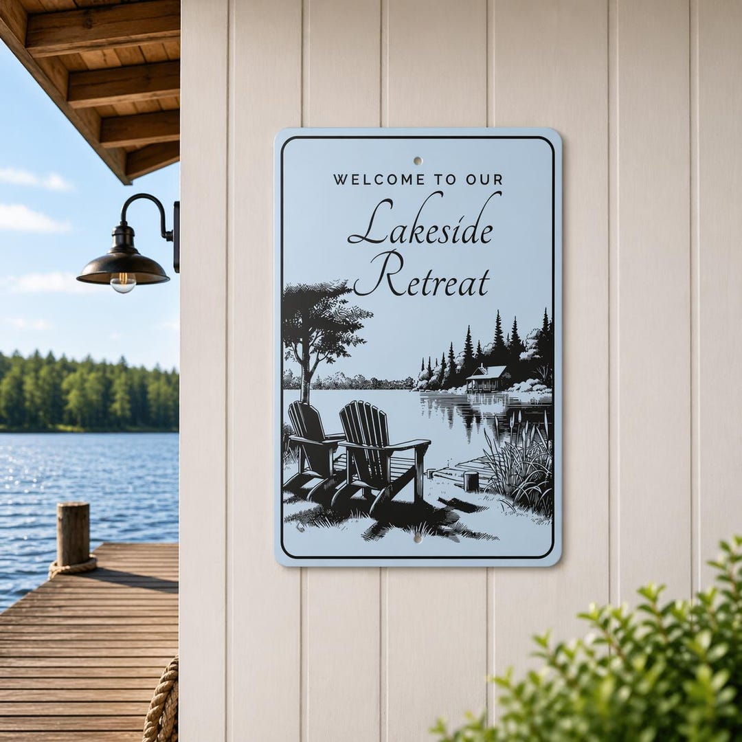 Rustic Retreat Sign Lakeside Retreat Sign, Welcome Lake Sign, Cabin Decor Sign, Porch Decor ...