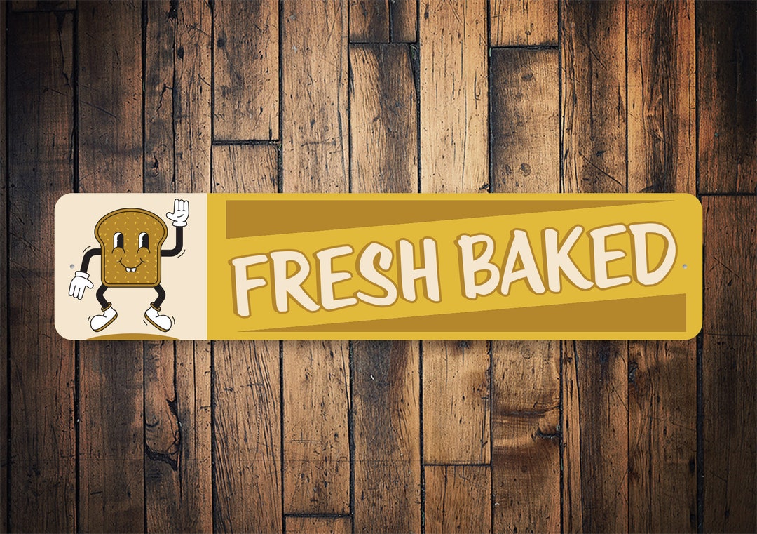 Fresh Baked Bread Sign, Retro Bread Sign, Cute Kitchen Gift, Kitchen