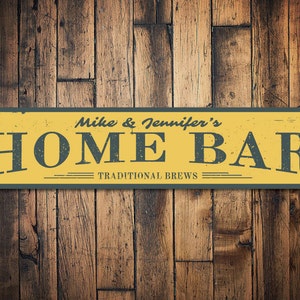 Home Bar Sign, Personalized Bar Sign, Traditional Brew Beer Sign, Custom Beer Sign, Beer Lover Sign, Bar Decor - Quality Aluminum Decoration