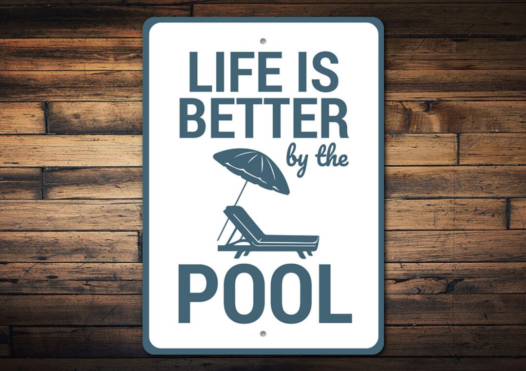 Life by the Pool, Pool Owner Sign, Pool Owner, Outside Decor, Happy Place Decor, Pool Signs