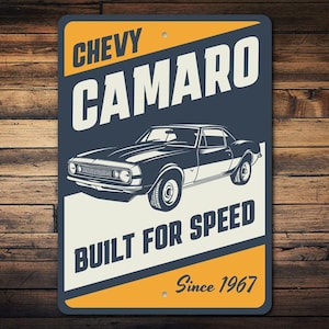 Chevy Camaro Sign, Retro Camaro Sign, Vintage Camaro Gift, Camaro Owner, Camaro Garage Sign, Metal Camaro Sign, Dads Camaro - Metal Sign