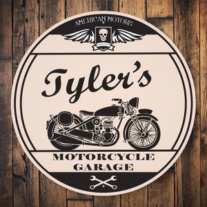 Personal Biker Sign, Motorcycle Garage, Motorcycle Sign, Biker Garage Sign, Biker Signs, Motorcycle Decor, Decor For Biker, Man Bike Cave