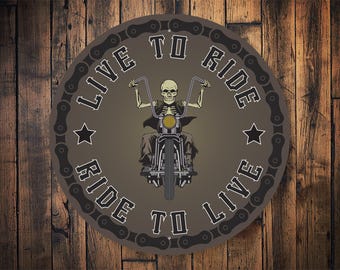 Live To Ride Ride To Live-skylt, motorcykelälskare, motorcykelskylt, motorcykelgarage, pappas dekor, motorcykeldekor, dekor för motorcyklist, - metallskylt
