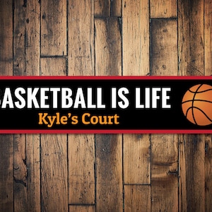 Basquete é sinal de vida, sinal de quarto personalizado com nome de criança, quadra de basquete personalizada, decoração de quarto infantil, jogadores de basquete, decoração esportiva
