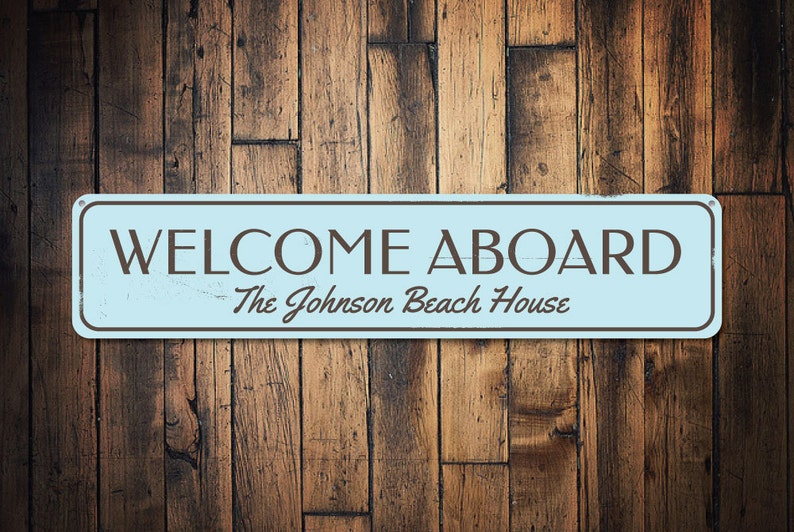 Aboard Sign Personalized Family Name Beach House Etsy