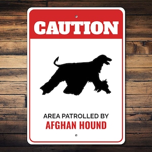Afghan Hound Sign, Afghan Hound Decor, Afghan Hound Gift, Dog Owner Gift, Caution Dog Sign, Dog Lover Gift - Quality Metal