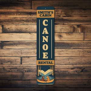 Cabin Canoe Rental Sign, Canoe Rentals, Custom Canoe Sign, Decor For Canoes, Cute Bear Canoe Gift, Canoeing Gift, Canoer Decor, Canoe Signs