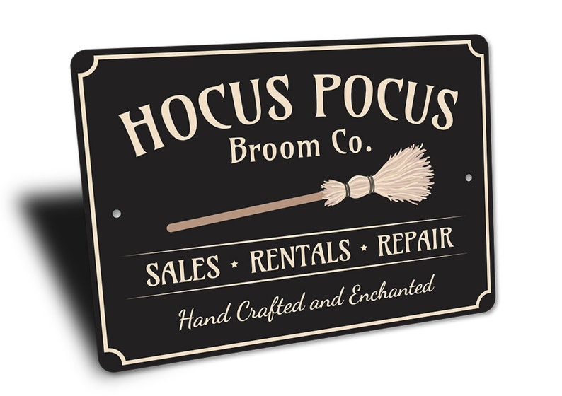 Hocus Pocus Sign, Witch Hocus Pocus, Broom Witch Decor, Halloween Sign, Halloween Gift, Spooky Decor, Metal Sign, Quality Metal Scary Sign image 3