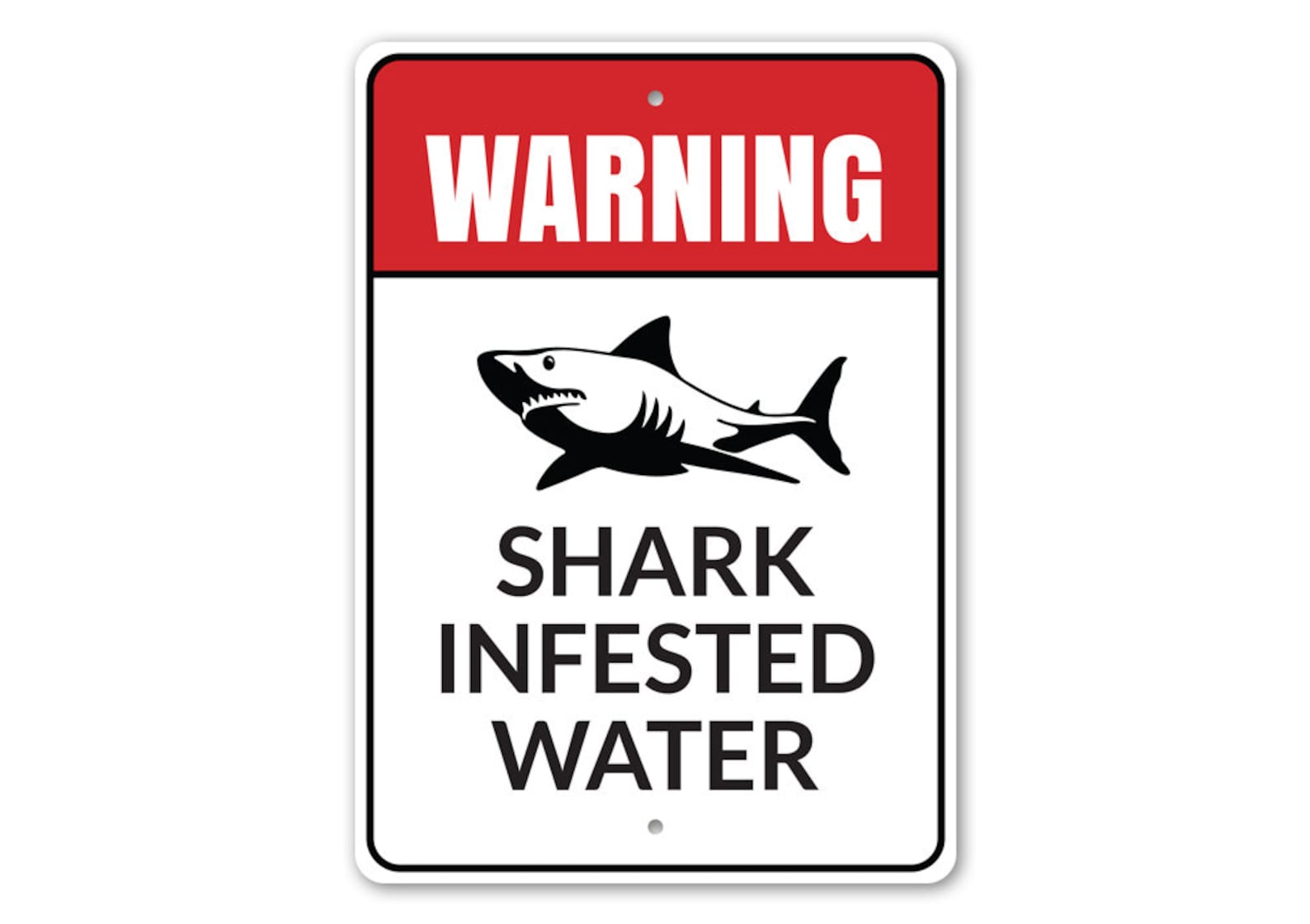 Shark Infested Sign Infested Shark Water Shark Warning Etsy