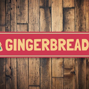 Gingerbread Drive Holiday Sign, Quality Aluminum Decor for Gingerbread House, Lovers & Candy Themed Christmas