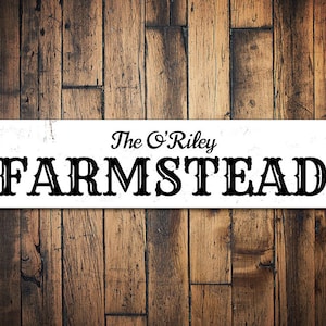 Farmstead Sign, Personalized Family Name Sign, Custom Farm Kitchen Decor, Metal Farm Owner Sign, Farm Decor, Farm Lovers - Quality Aluminum