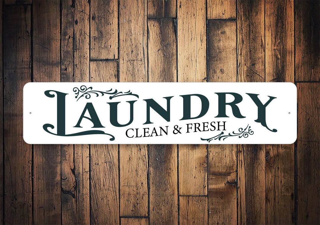 Laundry Clean & Fresh Sign, Vintage Laundry Sign, Laundry Signs, Gift ...