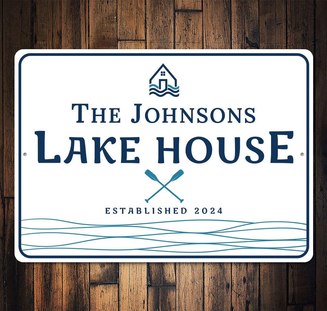 Lake House Metal Sign - Custom Family Name Sign - Lake Cabin Decor ...