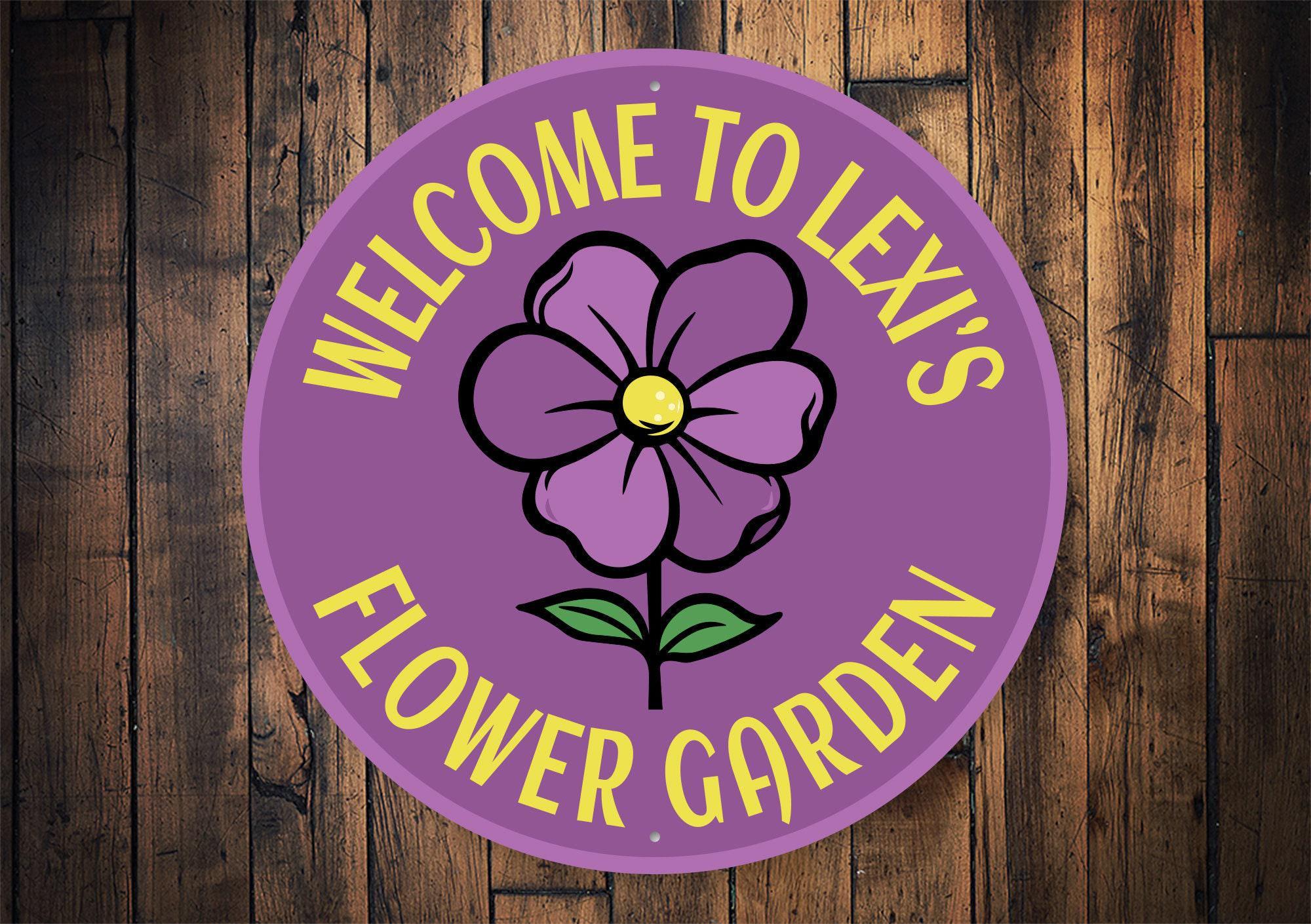 Flower Garden Sign, Metal Flower Sign, Flower Garden Decor, Custom ...