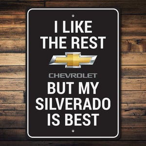 Chevy Silverado, Silverado Sign, Chevy Dads, Dad Chevy Garage, Garage Decor, Chevy Lovers, Chevy Gift Decor, Signs - Quality Aluminum Sign
