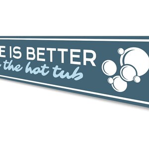 Life in The Tub, Hot Tub Lovers, Relaxing Hot Tub, Hot Tub Decor, Metal Hot Tub, Relaxing Time Decoration - Quality Aluminum Drink Sign image 4