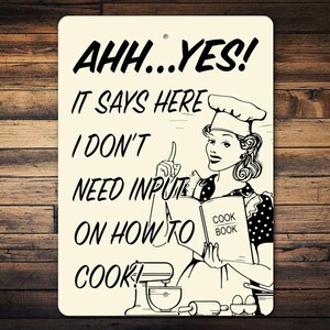 Retro Kitchen Sign, Funny Kitchen Decor, Retro Decor, Kitchen Signs, Funny Kitchen Humor, Cook Decor, Kitchen Cook Sign, Kitchen wall Sign