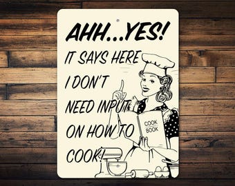 Retro Kitchen Sign, Funny Kitchen Decor, Retro Decor, Kitchen Signs, Funny Kitchen Humor, Cook Decor, Kitchen Cook Sign, Kitchen wall Sign