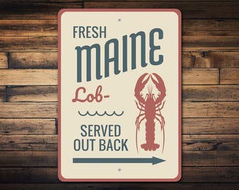 Vers Maine kreeft bord - kust zeevruchten keuken decor - nautisch restaurant kunst aan de muur - Lobster Shack Beach House teken