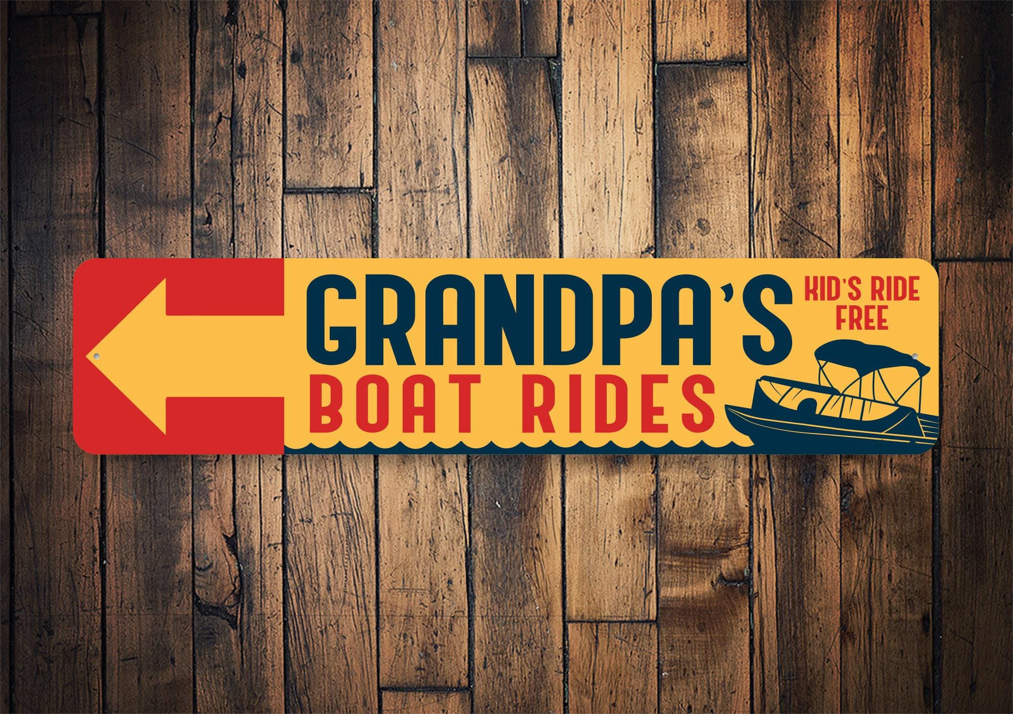 Boay Ride Sign Custom Boat Ride Sign, Grandpas Boat, Dads Boat Decor, Boat Owner Gift ...