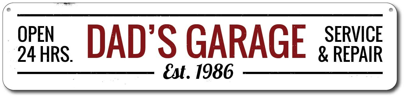 Dads Car Garage Sign Custom Dad Signs Sign for Car Owners - Etsy