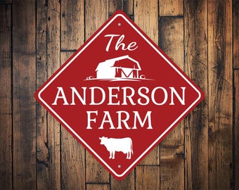 Custom Family Farm Sign, Family Farm Sign, Farmer Road Sign, Farmer Decor, Farming Land, Farming Gift, Farm Lover Sign - Quality Metal Sign