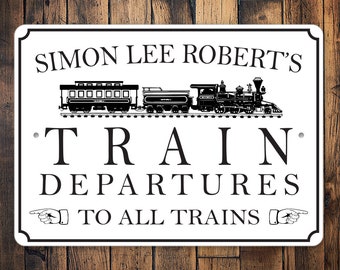 Custom Train Departure Sign, Train Departure, Train Gift, Train Sign Decor, Train Room Gift, Train Gift, Train Lover Gift, Train Room Sign