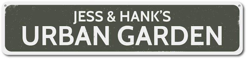 Urban Garden Sign, Personalized Gardener Name Sign, Custom Flower Vegetable Garden Lover Gift, Patio Decor - Quality Aluminum Garden Decor image 2