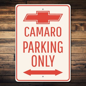 Camaro Parking Sign, Chevy Camaro Sign, Chevy Logo Decor, Camaro Lover GIft, Camaro Owner Gift, Metal Car Sign Decor - Quality Aluminum Sign