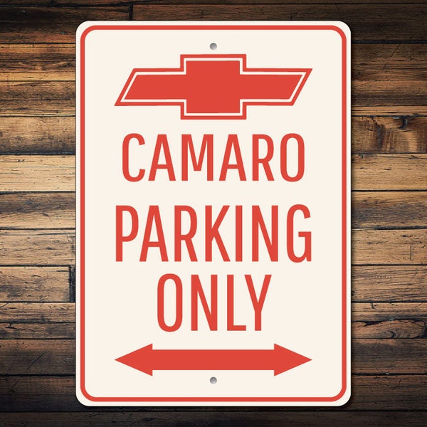 Camaro Parking Sign, Chevy Camaro Sign, Chevy Logo Decor, Camaro Lover GIft, Camaro Owner Gift, Metal Car Sign Decor - Quality Aluminum Sign