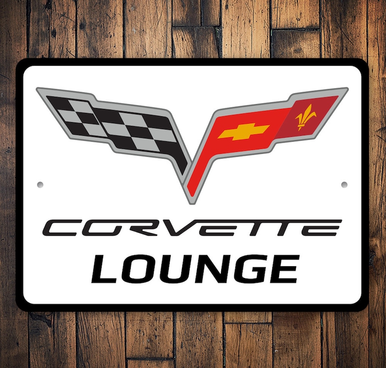 Corvette Lounge Sign, Corvette Owner Decor, Corvette Lover Decor, Decor ...