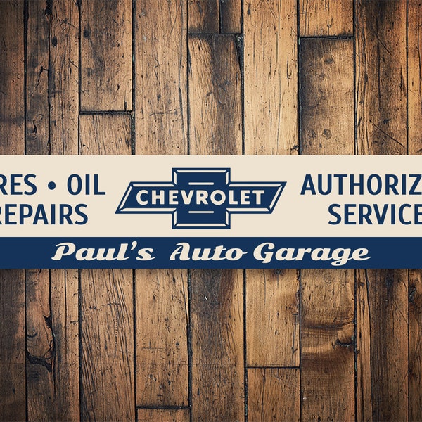 Authorized Chevrolet Service, Chevrolet Service, Chevrolet Garage, Tire Repair, Custom Metal Garage Decor, Gift For Chevy Dad, Chevy Owner