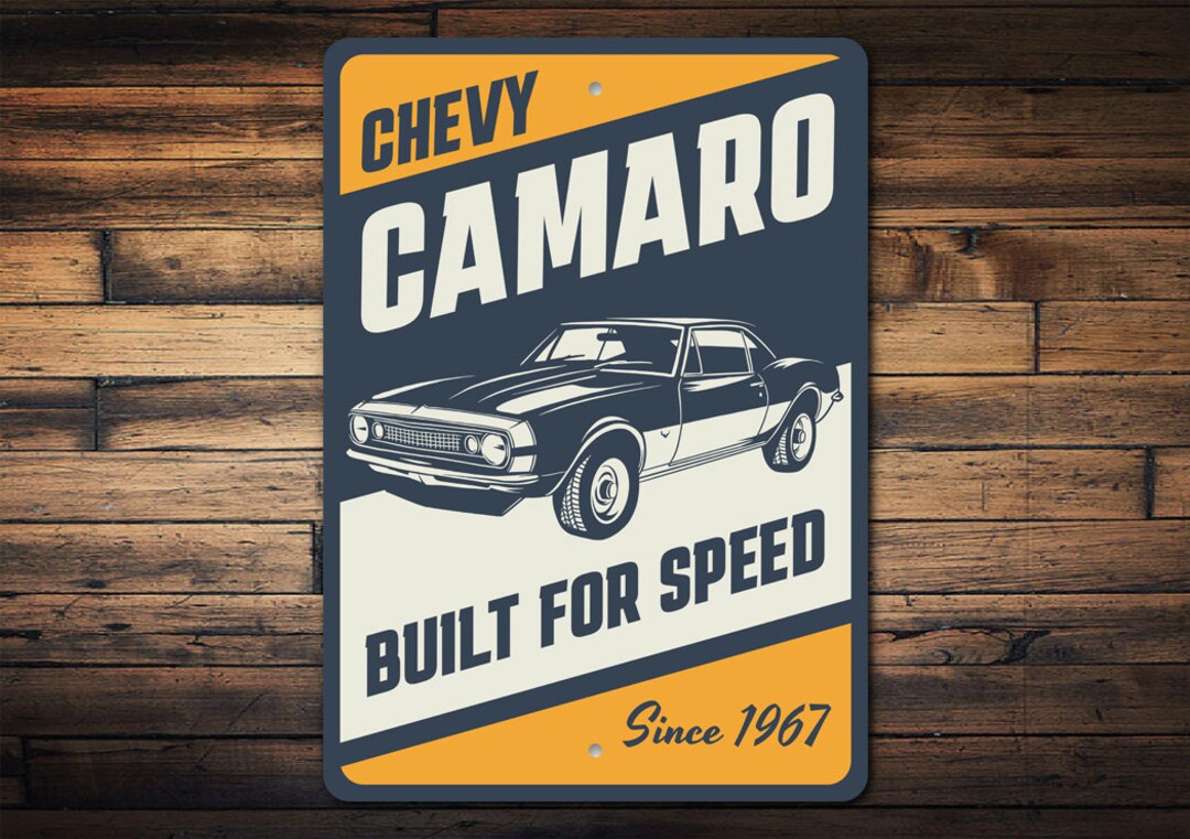 Chevy Camaro Sign, Retro Camaro Sign, Vintage Camaro Gift, Camaro Owner, Camaro Garage Sign