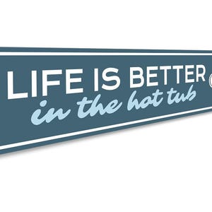 Life in The Tub, Hot Tub Lovers, Relaxing Hot Tub, Hot Tub Decor, Metal Hot Tub, Relaxing Time Decoration - Quality Aluminum Drink Sign image 3