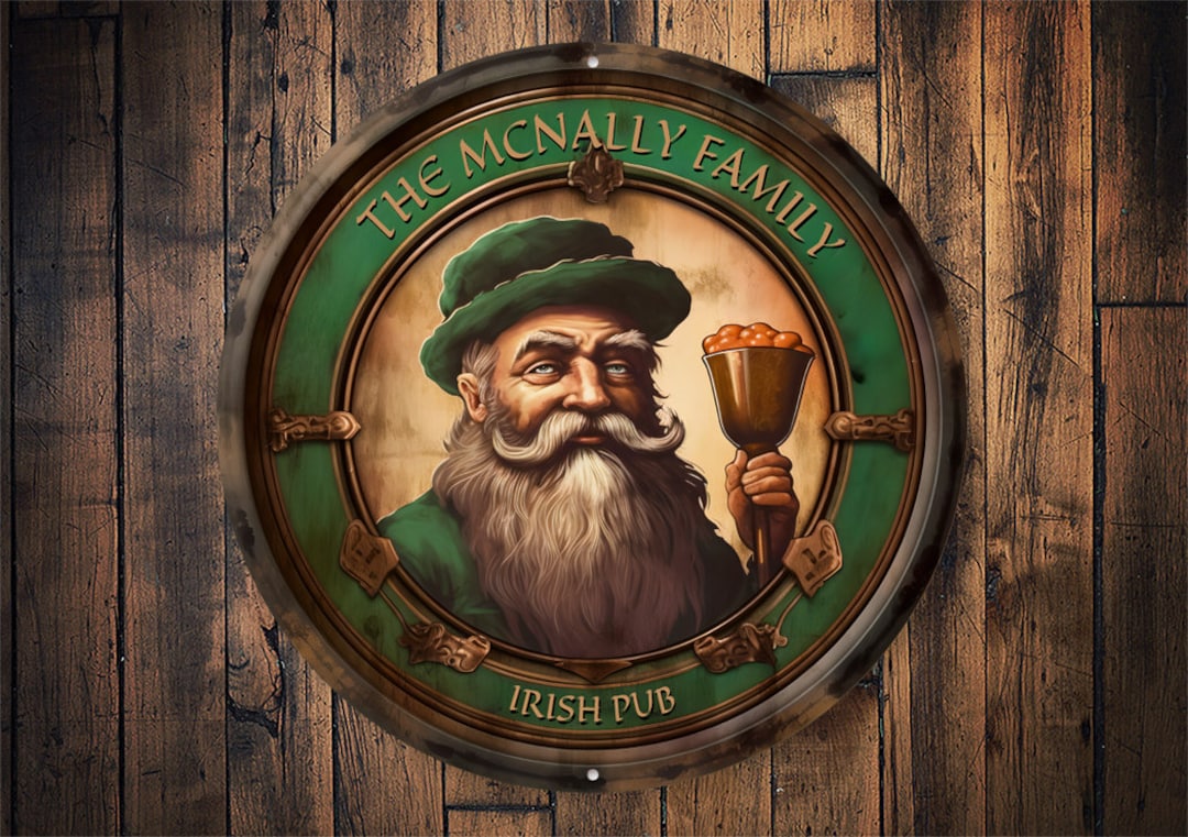 Family Irish Pub Sign, Personalized Home Bar Decor, Irish Pride Decor