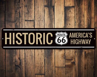 Historisches Amerikas Road Road Route 66 Schild, personalisierte Straße Name & Nummer Geschenk, kundenspezifisches Metall Mann Höhle Dekor, Route 66 - Qualität Aluminium