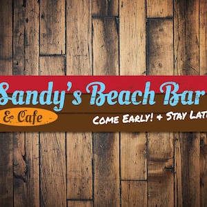 Beach Bar & Cafe Sign, Beach Bar Sign, Beach Cafe Decor, Beach Bar Decor, Beach Kitchen Sign, Beach Bar Gift - Quality Aluminum Sandy Decor