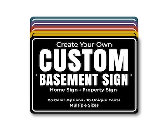 Custom Basement Sign, Personalized Metal Sign for Family Room, Rec Room, Game Room or Home Bar