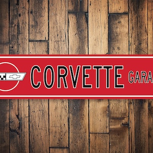 Corvette Garage Sign, Custom Corvette Garage Decorations, Car Garage Decoration, Corvette Lovers - Quality Aluminum Antique Car Decorations