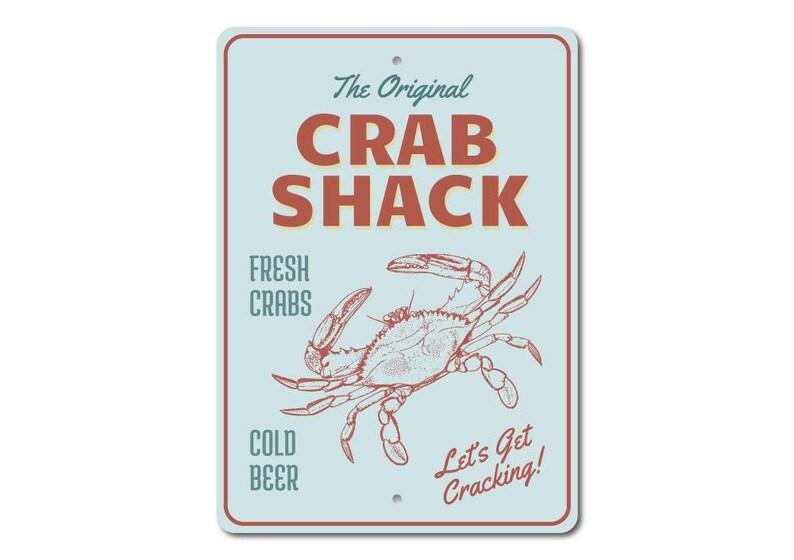 Krab minnaar cadeau, krab shack teken, krab shack decor, krab cadeau, krab teken, krab decor, krab strand decor, metalen krab teken, kwaliteitsmetaal afbeelding 3