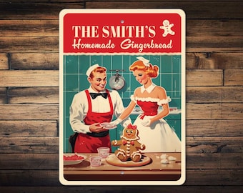 Homemade Gingerbread, Gingerbread Sign, Custom Kitchen, Christmas Kitchen, Decor For Kitchen, Gingerbread Maker, Custom Sign - Metal Sign