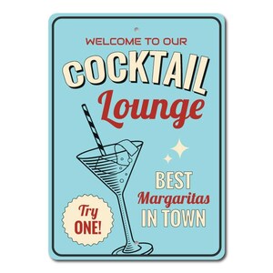 Margarita Lounge Sign, Cocktail Lounge Sign, Margarita Lover Gift, Mexican Restaurant Decor, Cocktail Lover Sign, Quality Metal Lounge Signs image 2